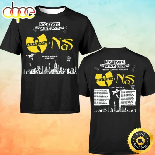 Wutang &amp Nas N.Y State Of Mind Tour 2023 Dates The Saga Continues Worldwide North America Unisex T-shirt