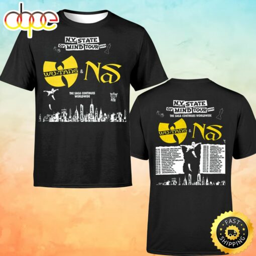 Wutang &amp Nas N.Y State Of Mind Tour 2023 Dates The Saga Continues Worldwide Unisex T-shirt