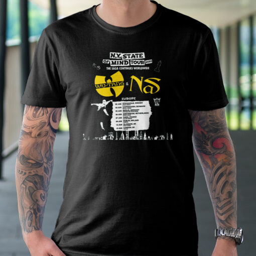 Wutang &amp Nas N.Y State Of Mind Tour 2023 The Saga Continues Worldwide Europe Unisex Tshirt