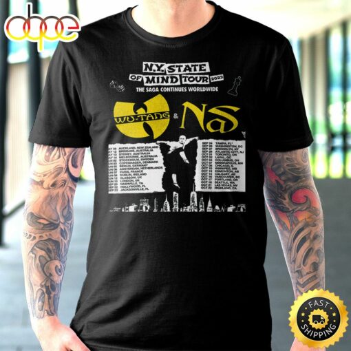 Wutang &amp Nas N.Y State Of Mind Tour 2023 The Saga Continues Worldwide Unisex Tshirt