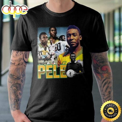 Young Pele’ The Legend Brazil Football Player Color Effect Art Design T-Shirt