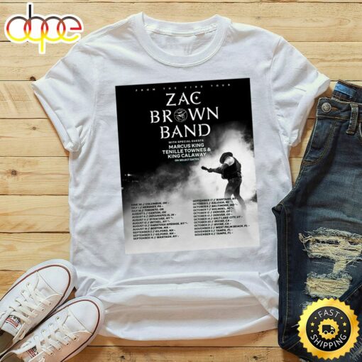 Zac Brown Band Detail From The Fire Tour 2023 Unisex Tshirt