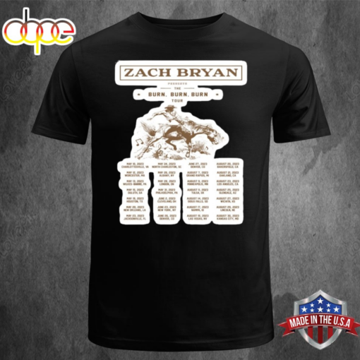 Zach Bryan Burn Burn Burn Tour Poster Gifts for Country Music Fans Happy Place T-shirt