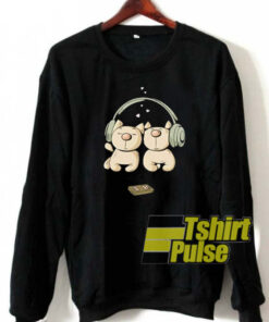 2 Cute Cats With Headphones sweatshirt