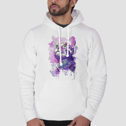 Aesthetic Purple Cat Sweatshirt Cheap