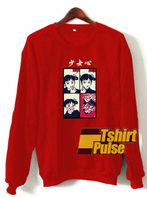 Anime Girl Red Lipstick sweatshirt