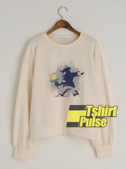 Banksy flower sweatshirt