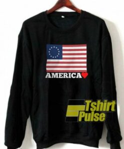 Betsy Ross Flag America Love sweatshirt Cheap 01