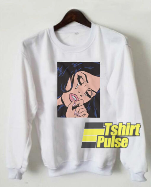 Black Hair Crying Comic Girl sweatshirt