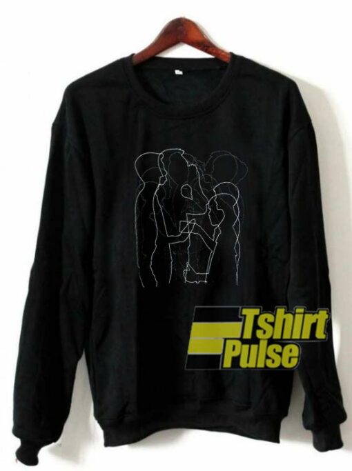 Black n White Line Art sweatshirt Cheap 01