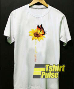 Butterfly Sunflower Never Give Up t-shirt for men and women tshirt
