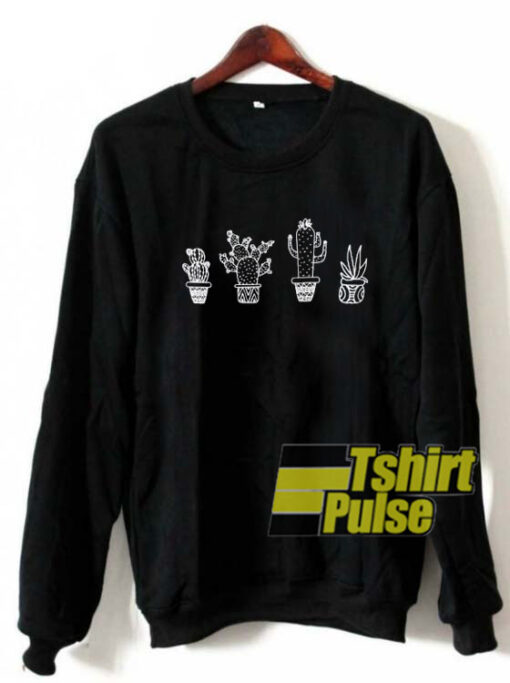 Cactus Grapic Black sweatshirt