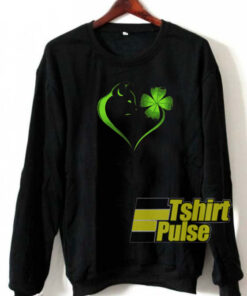 Cat Irish Four leaf clover heart sweatshirt