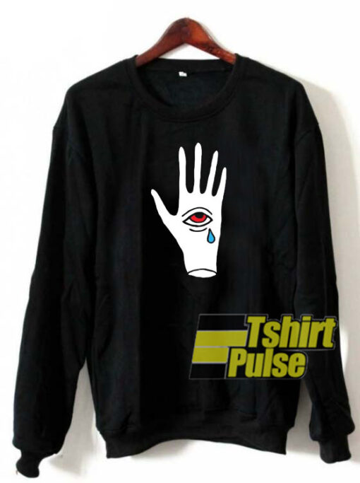 Crying third eye in hand sweatshirt