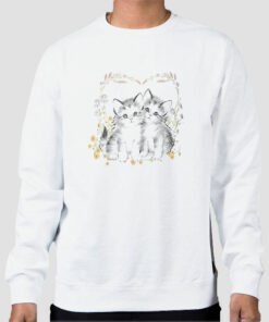 Cutes Twin Cat Sweatshirt Cheap Cutes Twin Cat Sweatshirt Cheap