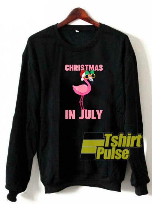 Flamingo Christmas In July sweatshirt