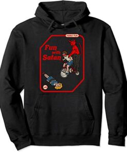 Fun With Satan Vintage Child Game Horror Goth Punk Pullover Hoodie