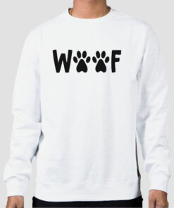 Funny Footprints Dog Woof Sweatshirt Cheap 1