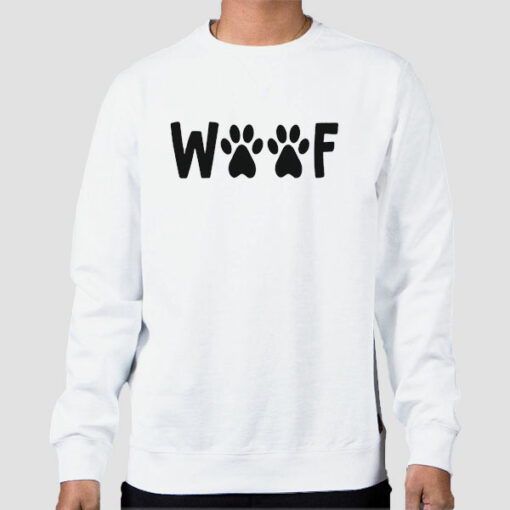 Funny Footprints Dog Woof Sweatshirt Cheap