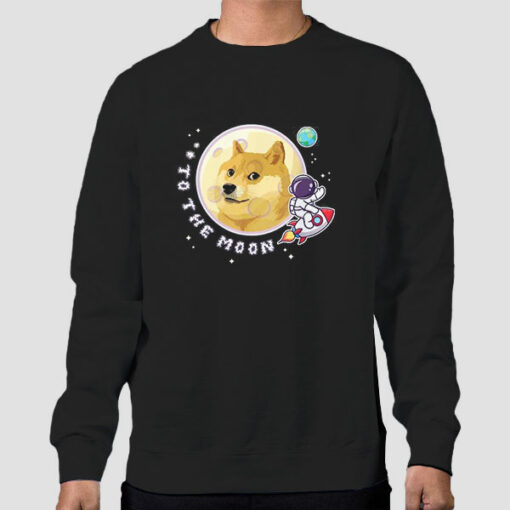 Funny to the Moon Doge Sweatshirt Cheap