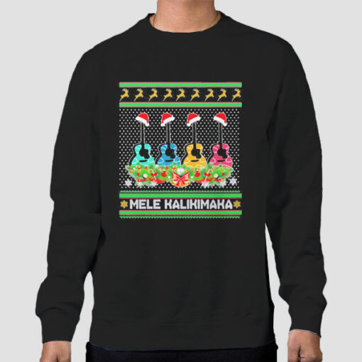 Guitar Mele Kalikimaka Ugly Christmas Sweatshirt Cheap