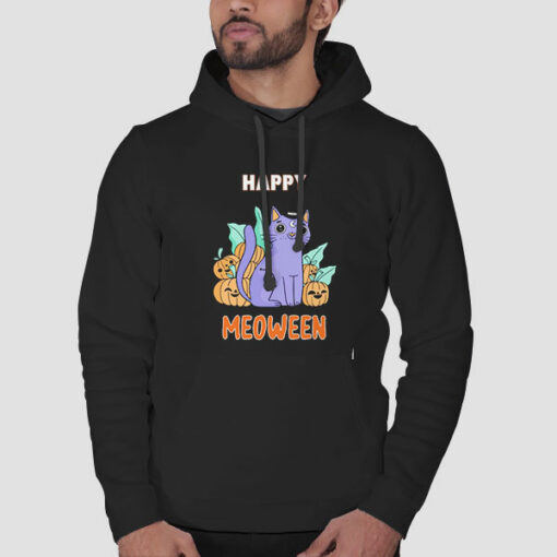 Happy Meoween Purple Cat Sweatshirt Cheap