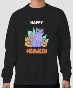 Happy Meoween Purple Cat Sweatshirt Cheap 4