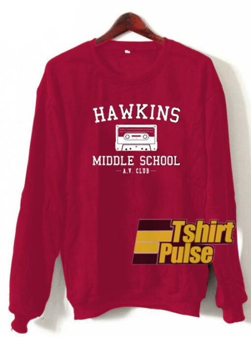 Hawkins Middle School AV Club sweatshirt