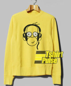 Homer Wearing Earphone sweatshirt