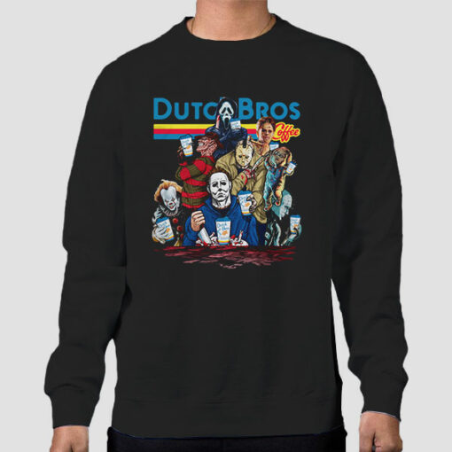 Horror Characters Dutch Bros Halloween Sweatshirt Cheap