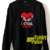 I Steal Hearts Dinosaur T Rex Valentines sweatshirt