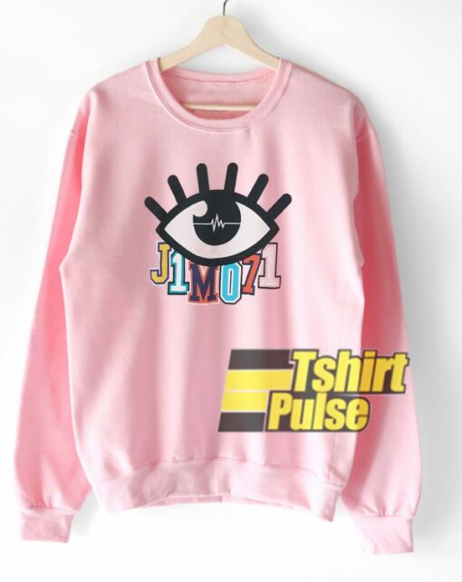 J1mo71 Eye Printed Light Pink sweatshirt