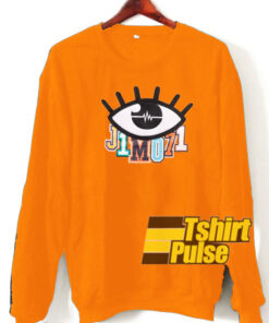 J1mo71 Eye Printed Orange sweatshirt