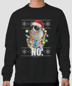 Lights No Grumpy Cat Christmas Sweatshirt Cheap Lights No Grumpy Cat Christmas Sweatshirt Cheap