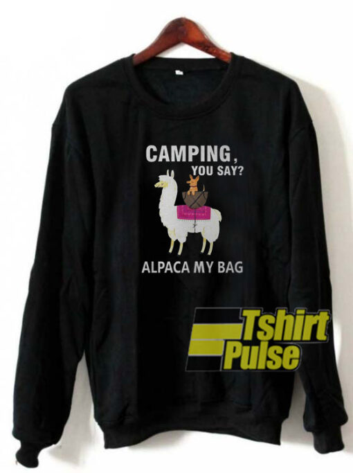 Llama camping sweatshirt