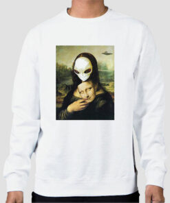 Mona Lisa Alien UFO Mask Fun Shirt Cheap
