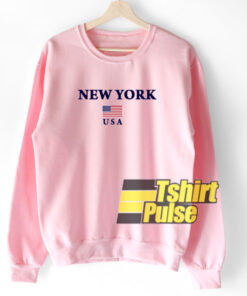 New York Usa Flag Light Pink sweatshirt 1
