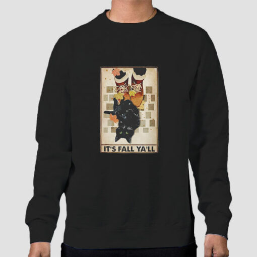 Pumpkins the Halloween Cats Its Fall Yall Sweatshirt Cheap