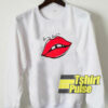 Red Lip Letters Print sweatshirt