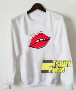 Red Lip Letters Print sweatshirt