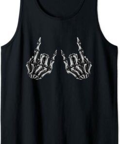 Rock On Rock Star Skeleton Hands Tank Top
