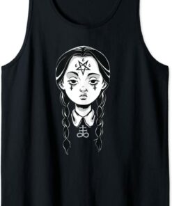 Satanic Goth Punk Girl Creepy Devil Pentagram Punk Rock Tank Top