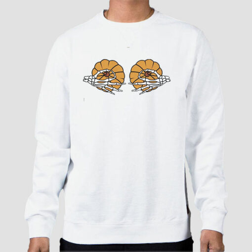 Skeleton Hand Pumpkin Boobs Sweatshirt Cheap