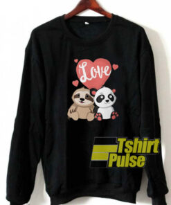 Sloth Panda Valentines sweatshirt