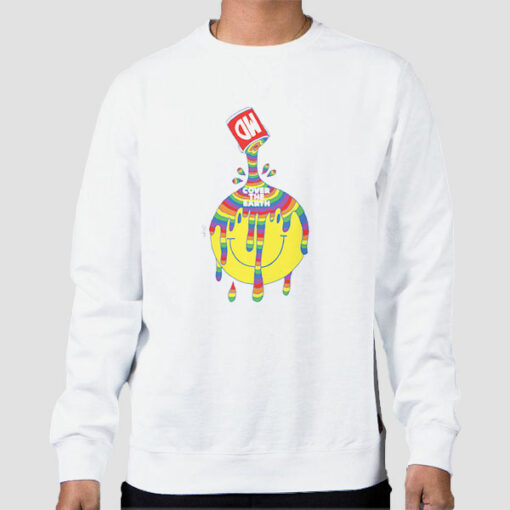 Smiley Cover the Earth Sweatshirt Cheap