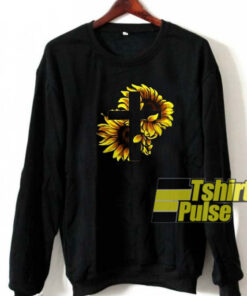 Sunflower Christian Cross sweatshirt