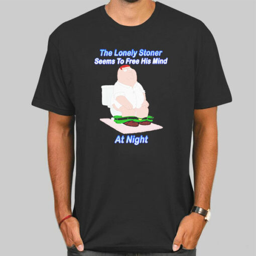 The Lonely Stoner Seems to Free His Mind at Night Meme Sweatshirt Cheap