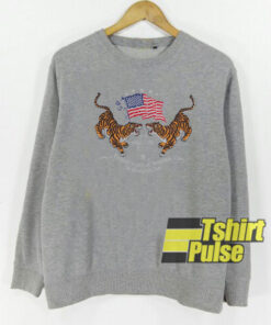 Tigers And American Flag Printed sweatshirt