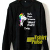 Unicorn rock paper scissors throat sweatshirt