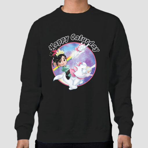 Vanellope Rainbow Galaxy Caturday Sweatshirt Cheap